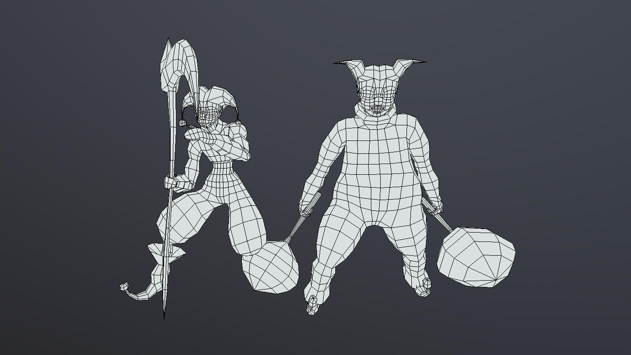 Clown monster Low-poly 3D model_5