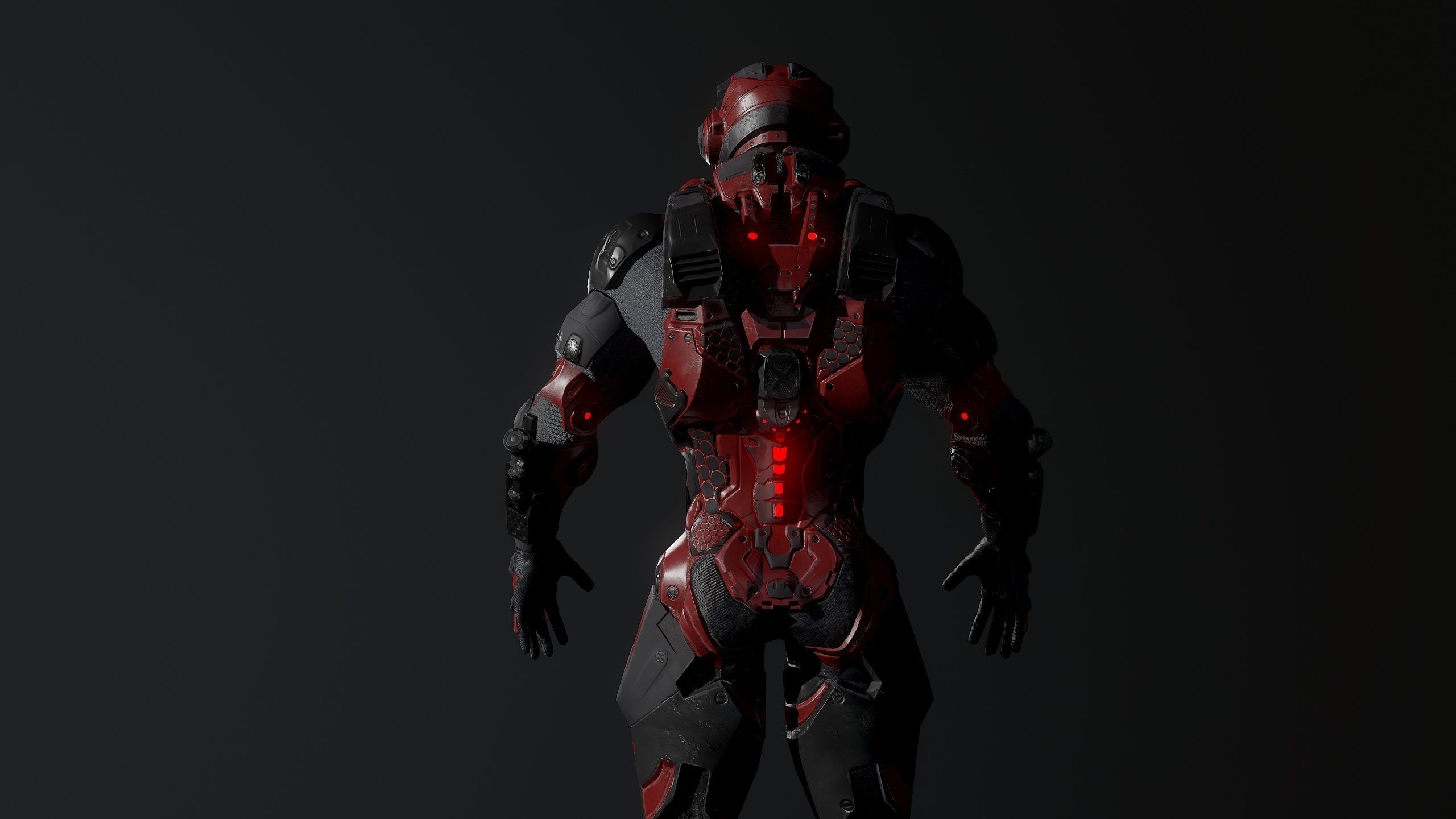 Cybernetist PBR Game Ready Rigged Model Low-poly 3D model_28