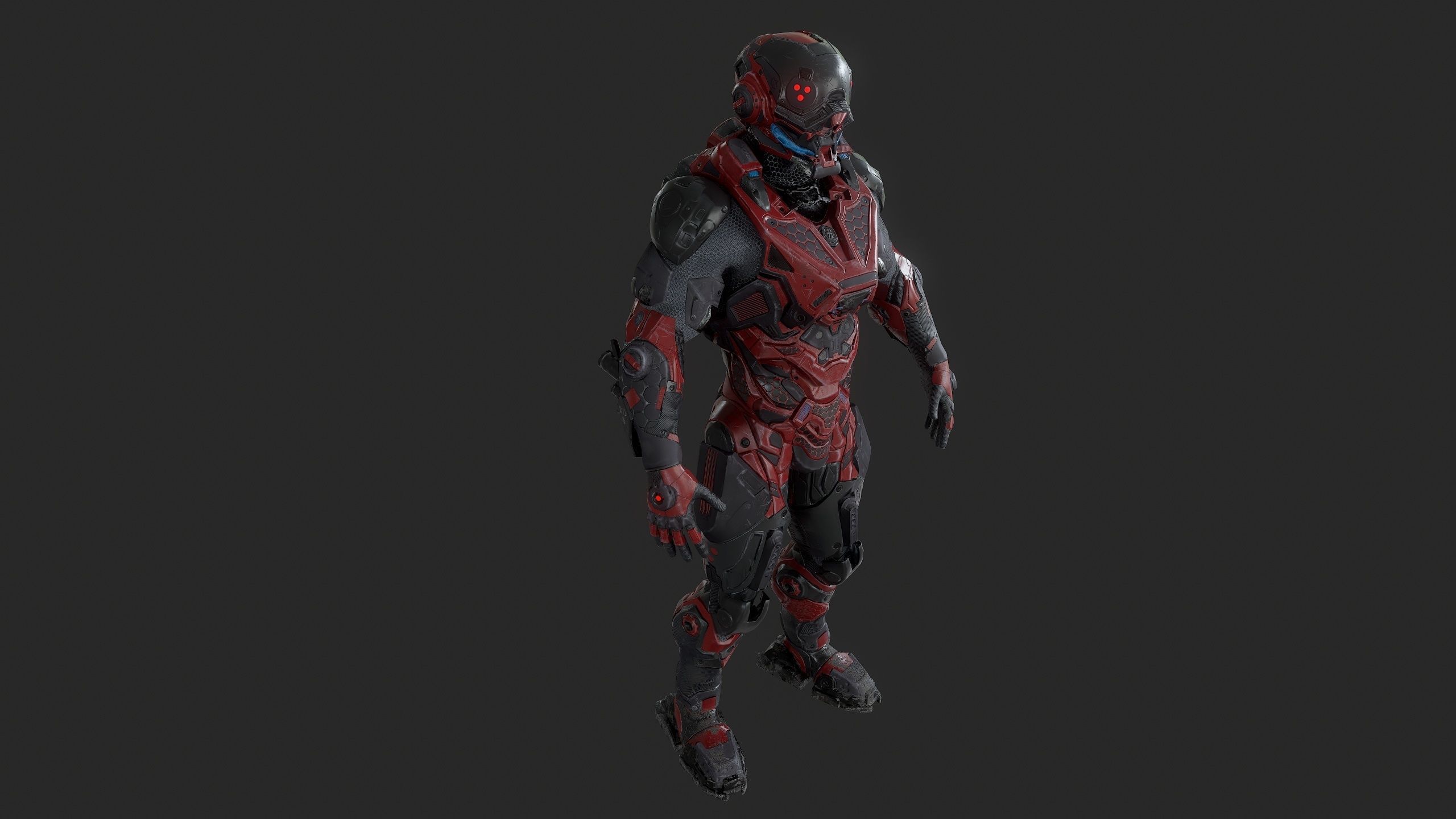 Cybernetist PBR Game Ready Rigged Model Low-poly 3D model_17