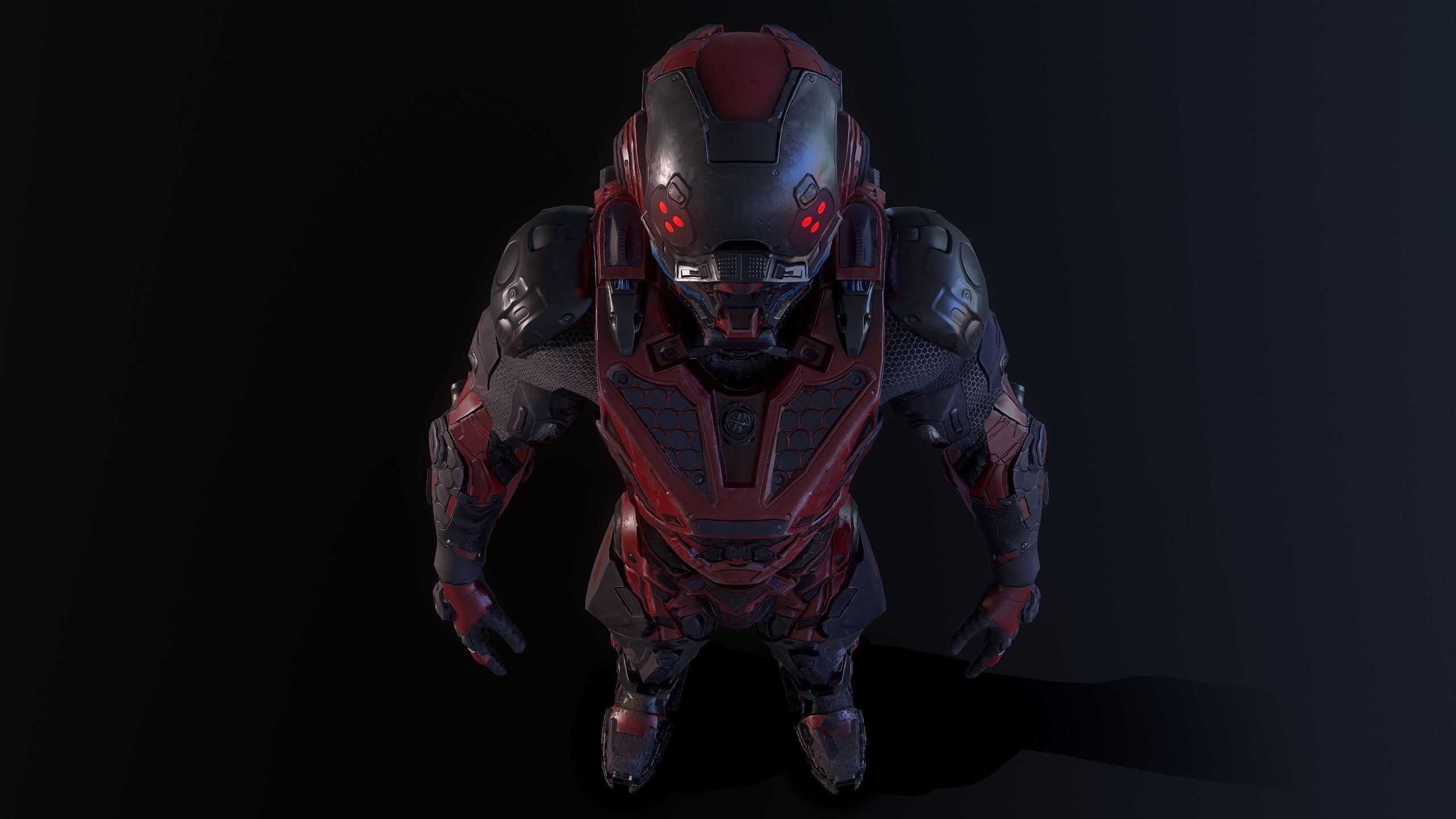 Cybernetist PBR Game Ready Rigged Model Low-poly 3D model_7