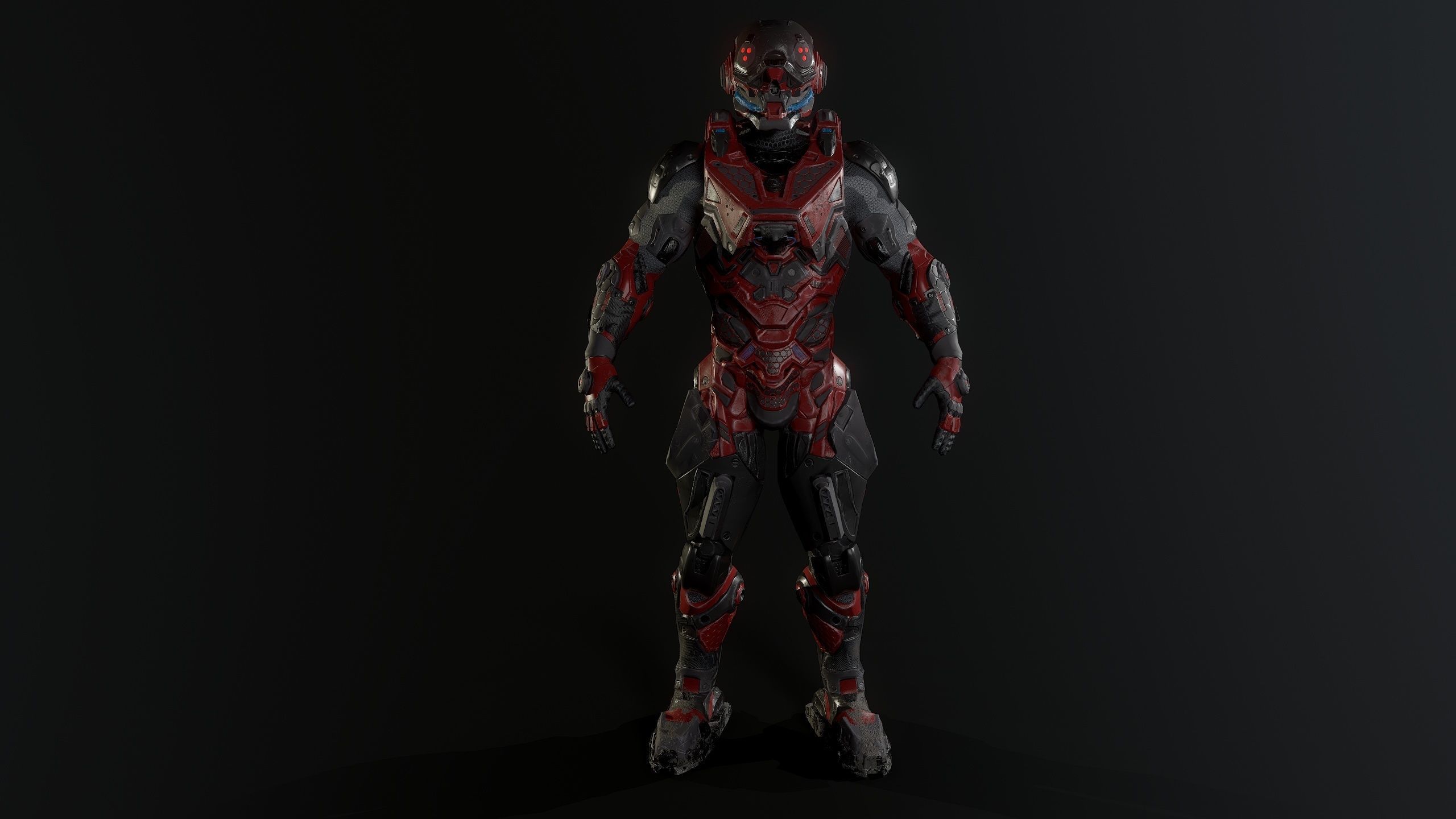 Cybernetist PBR Game Ready Rigged Model Low-poly 3D model_19