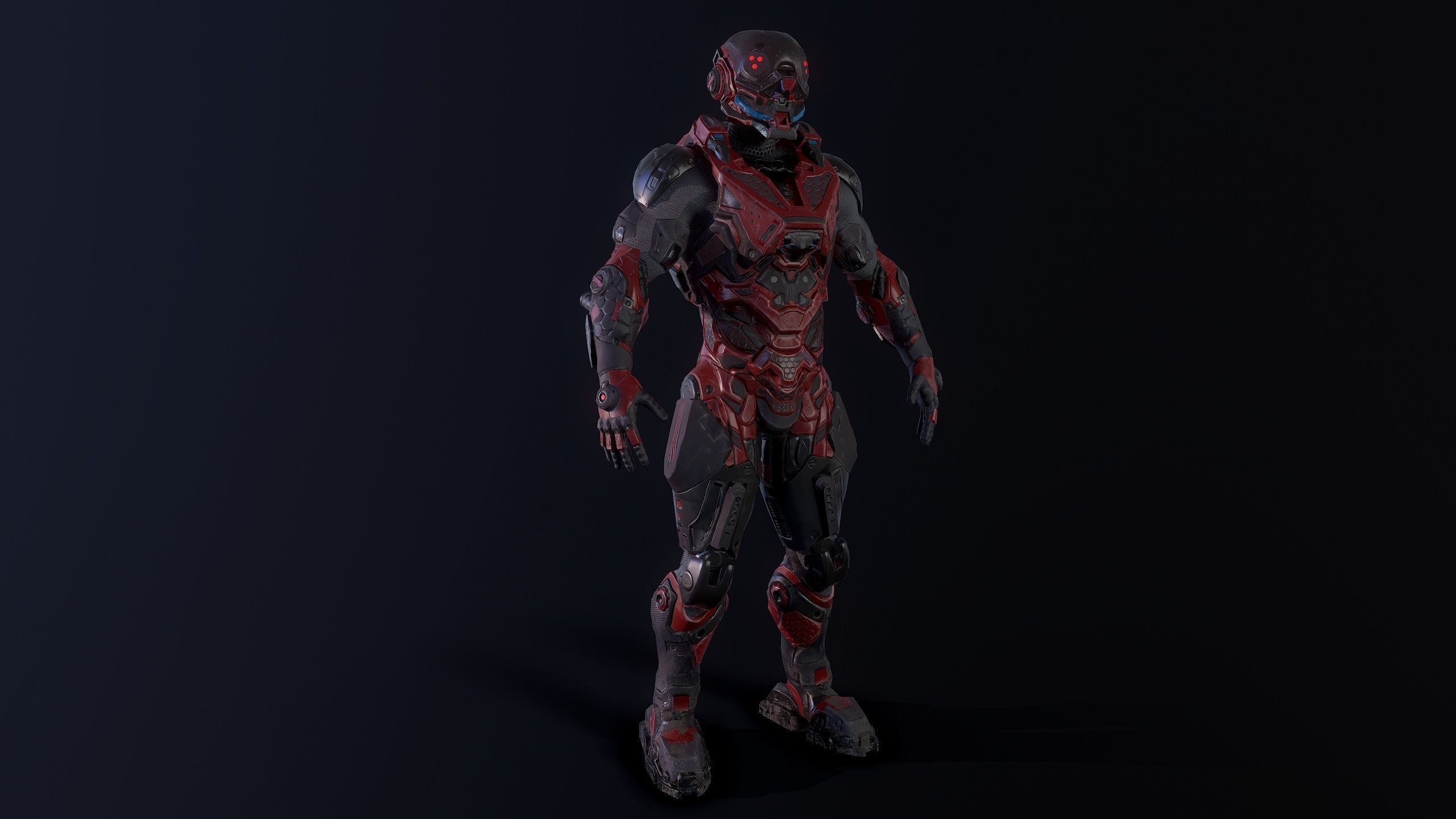 Cybernetist PBR Game Ready Rigged Model Low-poly 3D model_4