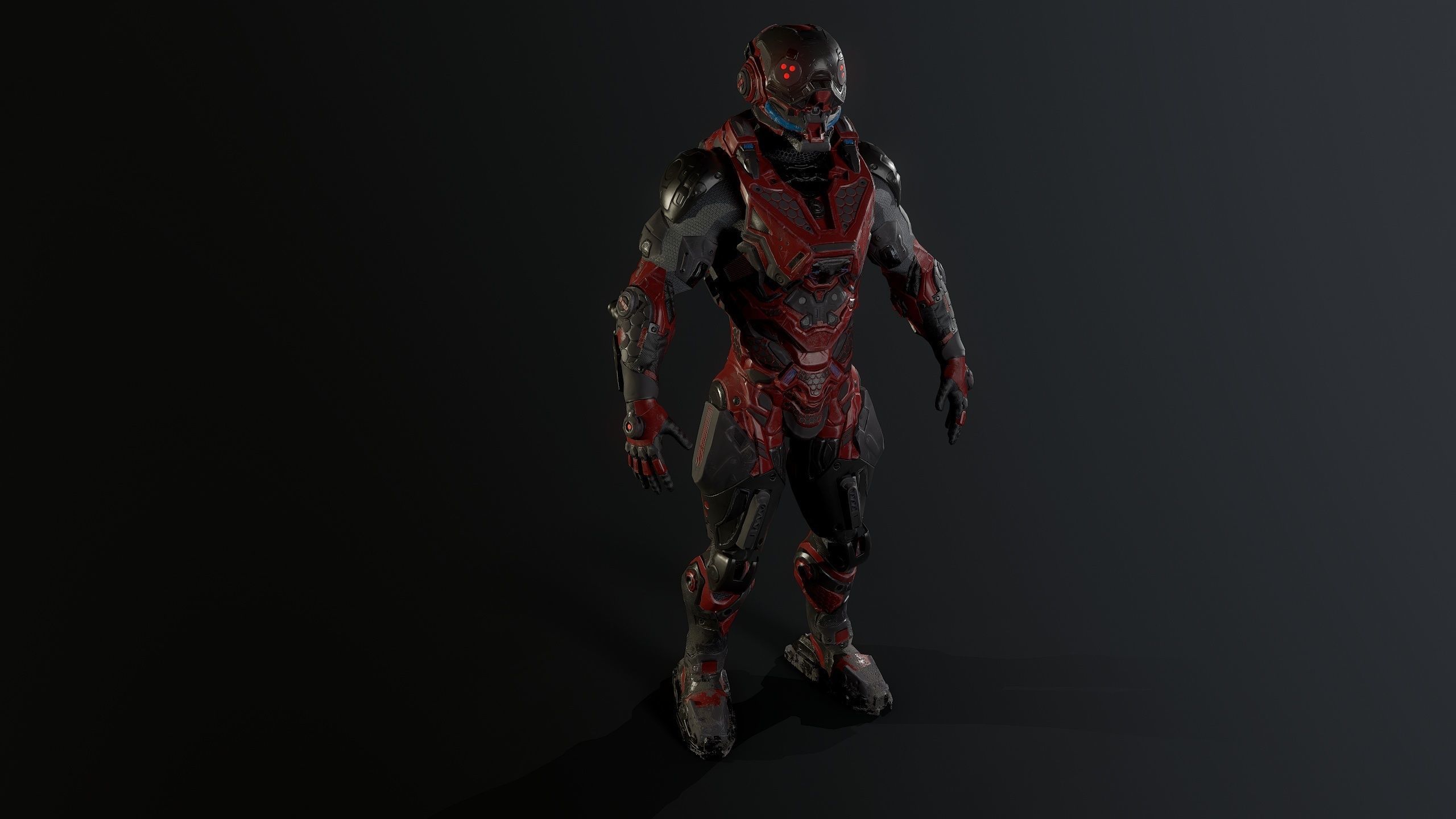 Cybernetist PBR Game Ready Rigged Model Low-poly 3D model_20