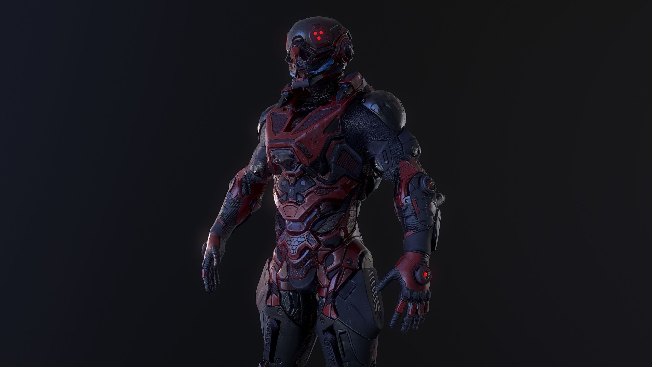 Cybernetist PBR Game Ready Rigged Model Low-poly 3D model_6