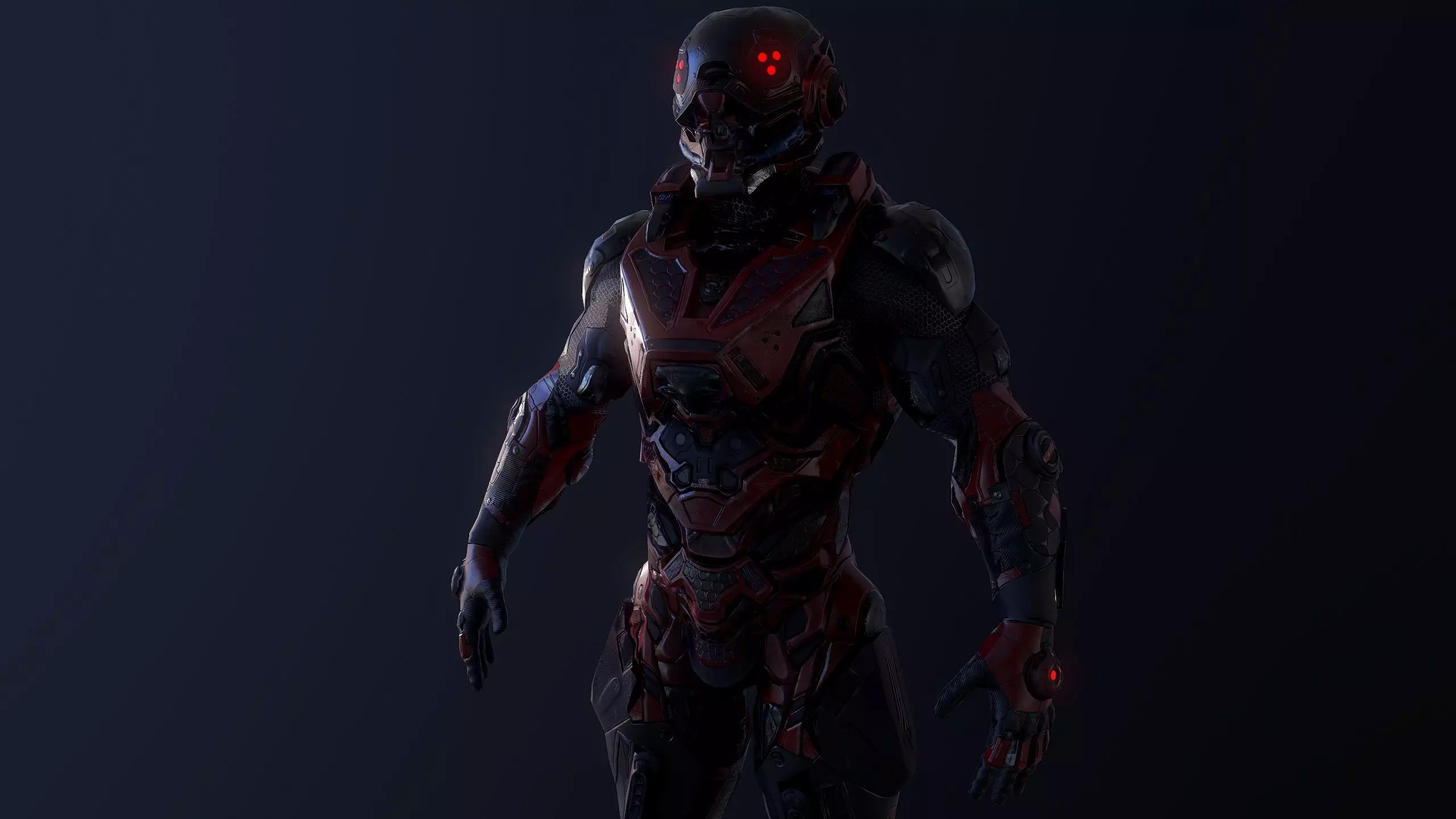 Cybernetist PBR Game Ready Rigged Model Low-poly 3D model_0