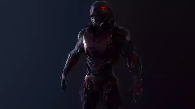 Cybernetist PBR Game Ready Rigged Model Low-poly 3D model