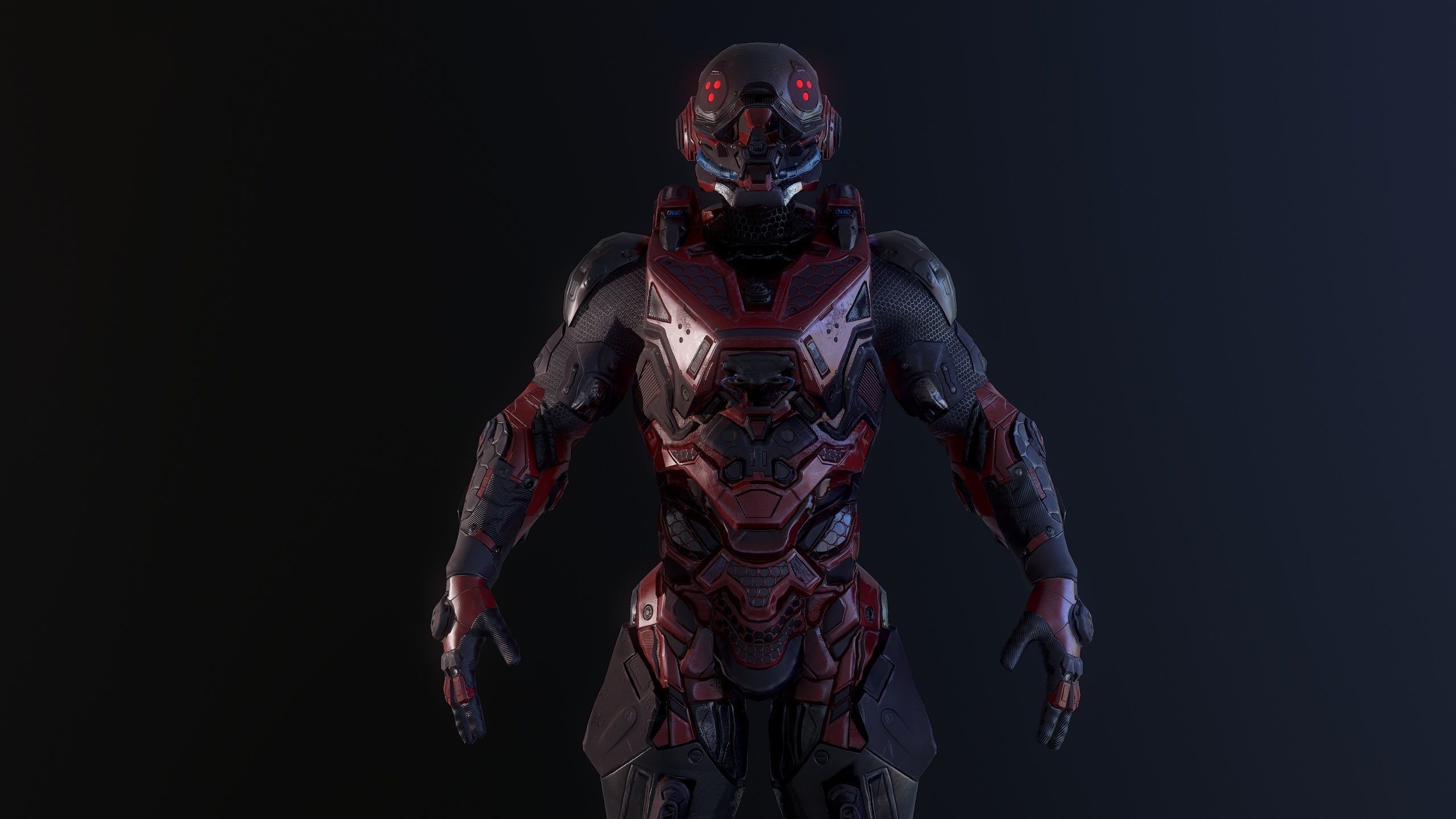 Cybernetist PBR Game Ready Rigged Model Low-poly 3D model_8
