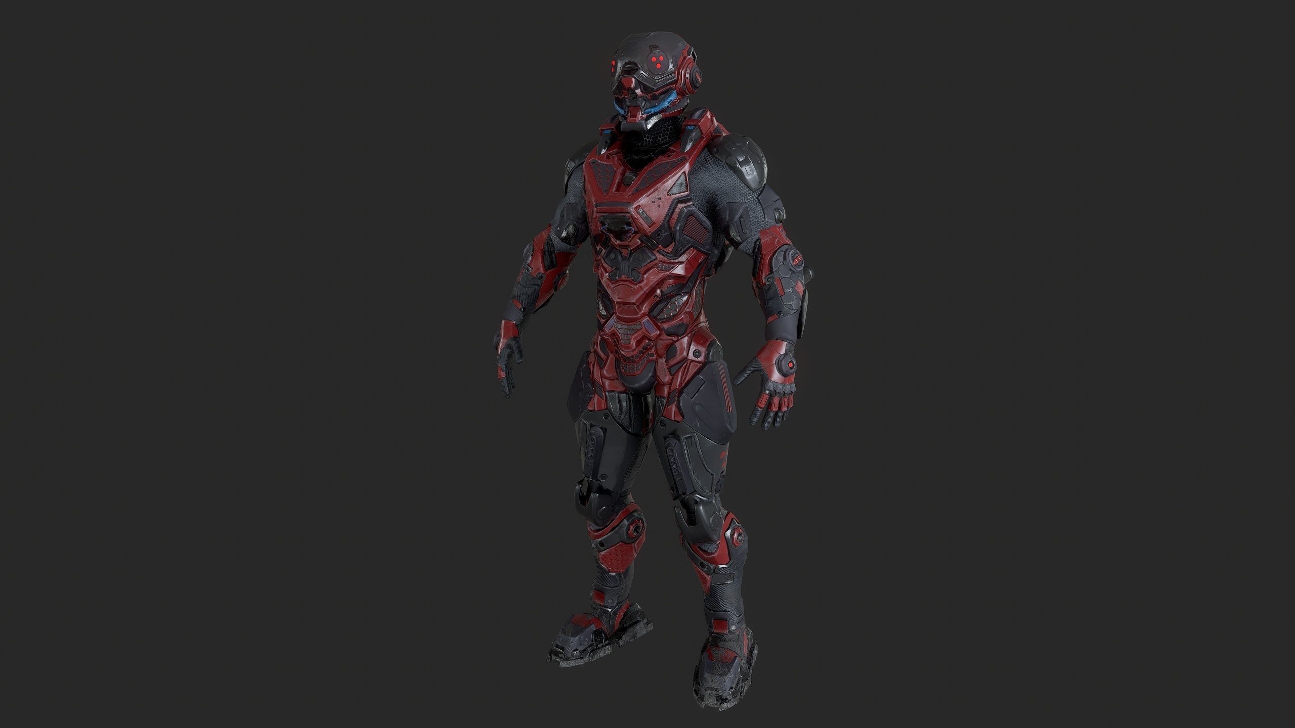 Cybernetist PBR Game Ready Rigged Model Low-poly 3D model_11