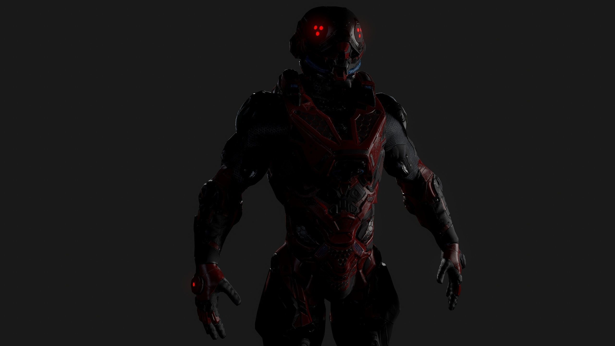 Cybernetist PBR Game Ready Rigged Model Low-poly 3D model_25