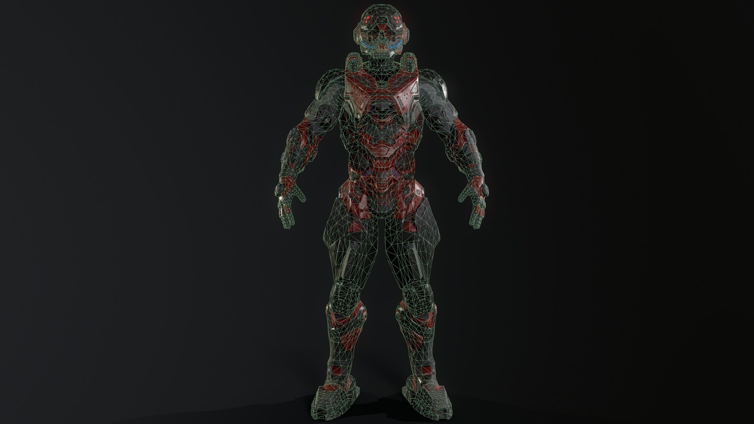 Cybernetist PBR Game Ready Rigged Model Low-poly 3D model_32