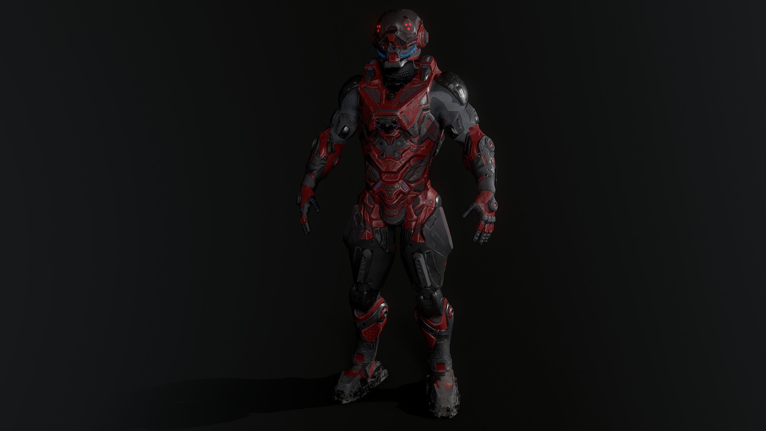 Cybernetist PBR Game Ready Rigged Model Low-poly 3D model_30