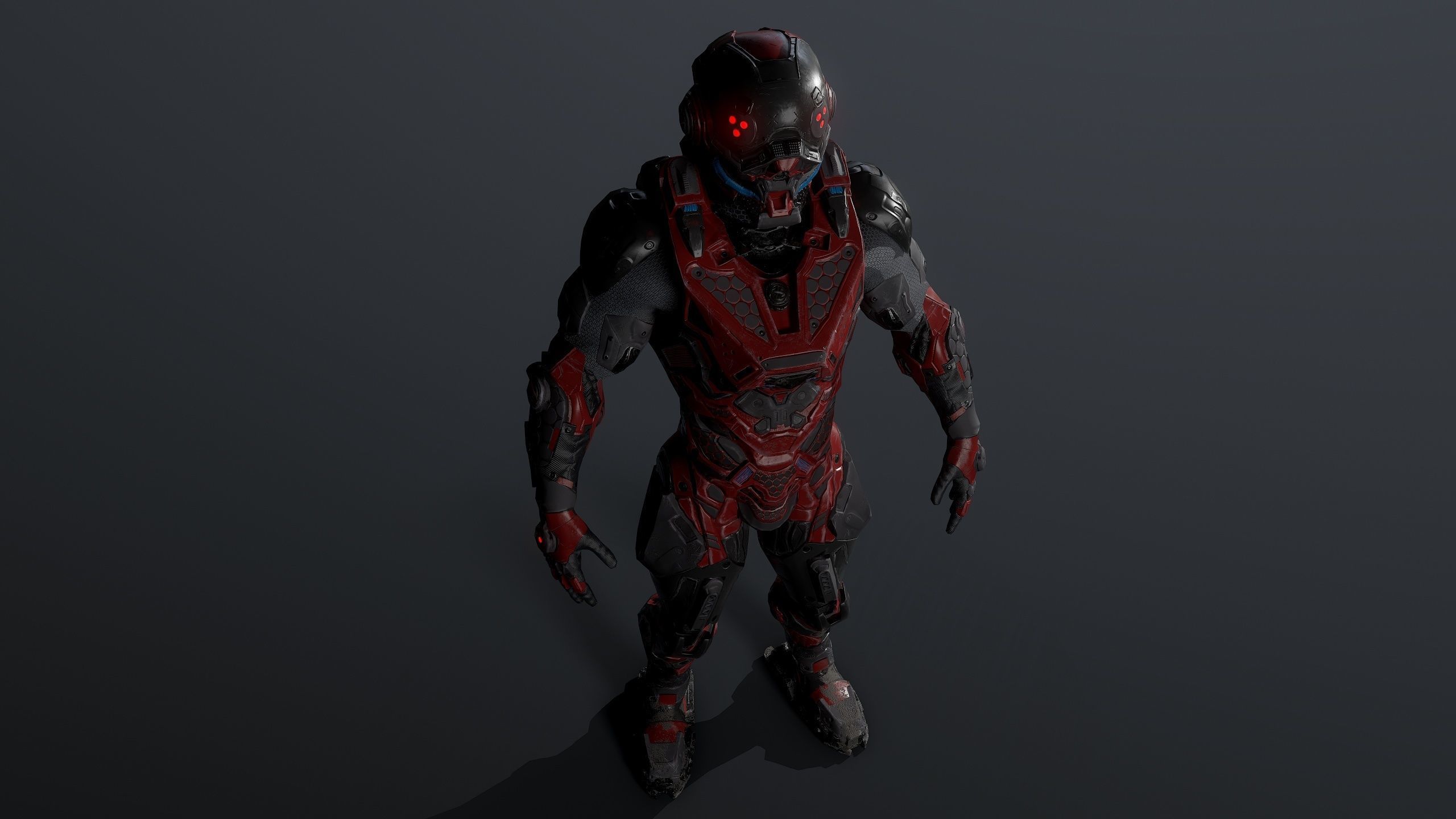 Cybernetist PBR Game Ready Rigged Model Low-poly 3D model_29