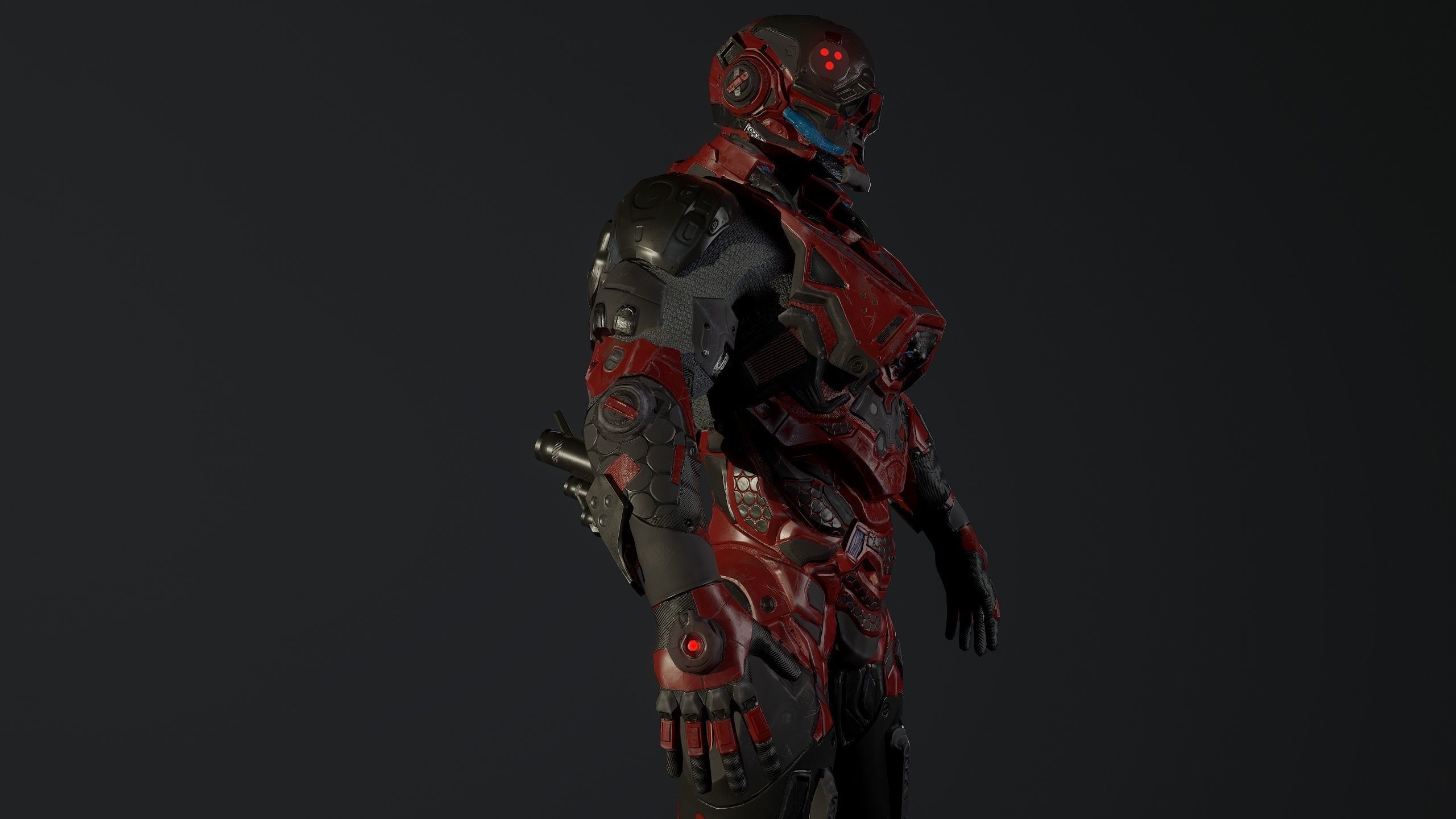 Cybernetist PBR Game Ready Rigged Model Low-poly 3D model_23