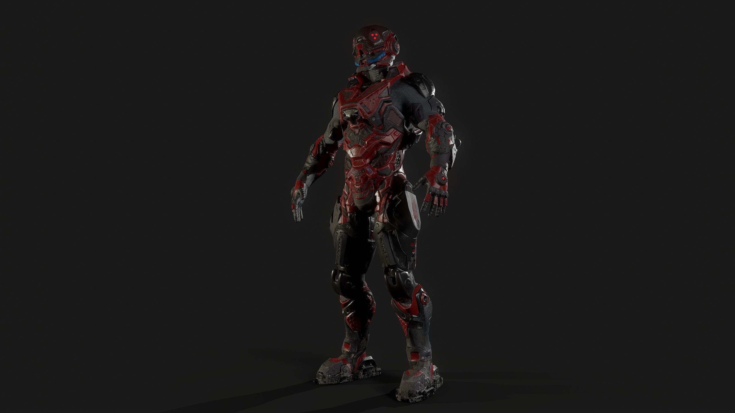 Cybernetist PBR Game Ready Rigged Model Low-poly 3D model_21