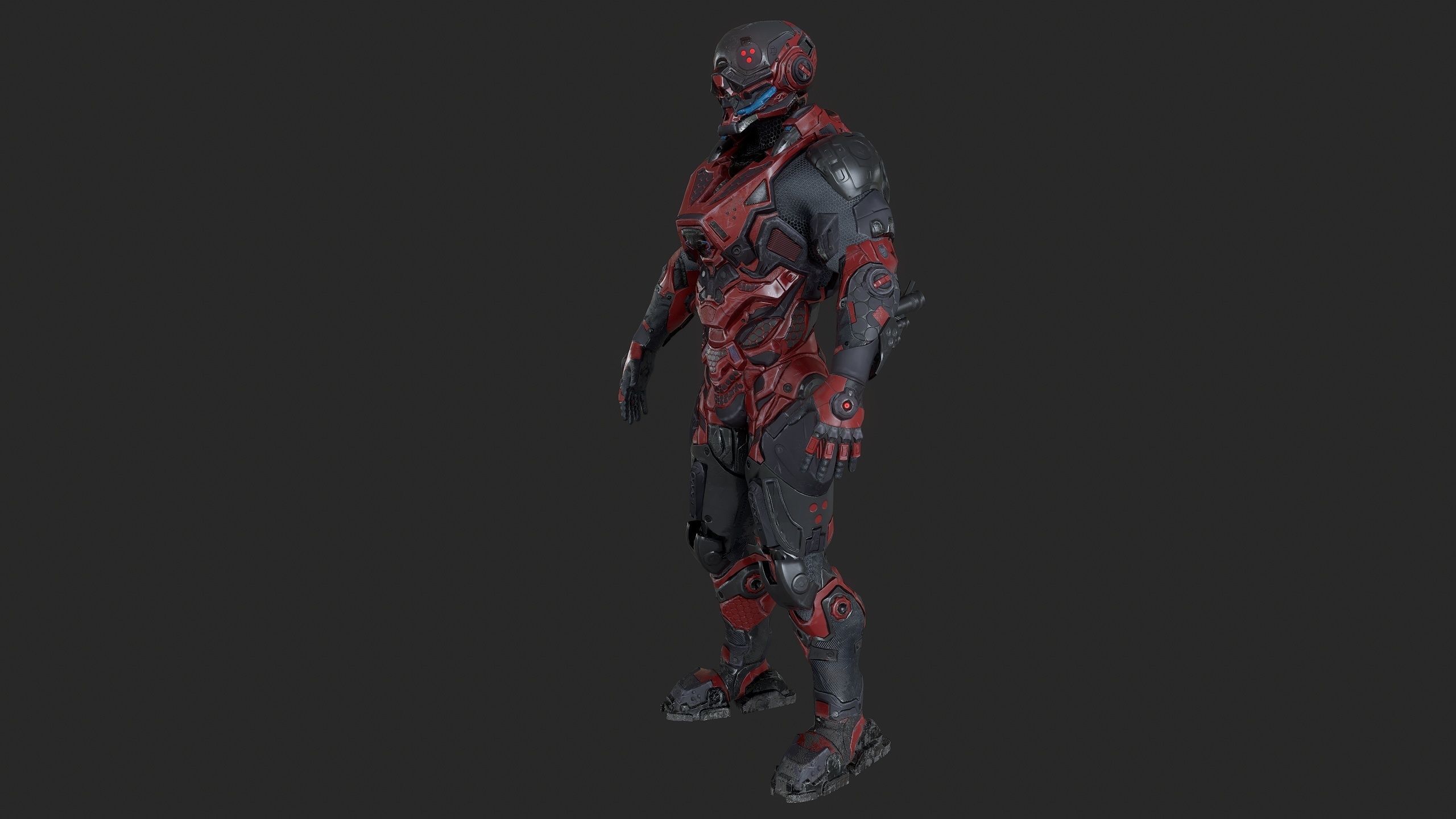 Cybernetist PBR Game Ready Rigged Model Low-poly 3D model_12