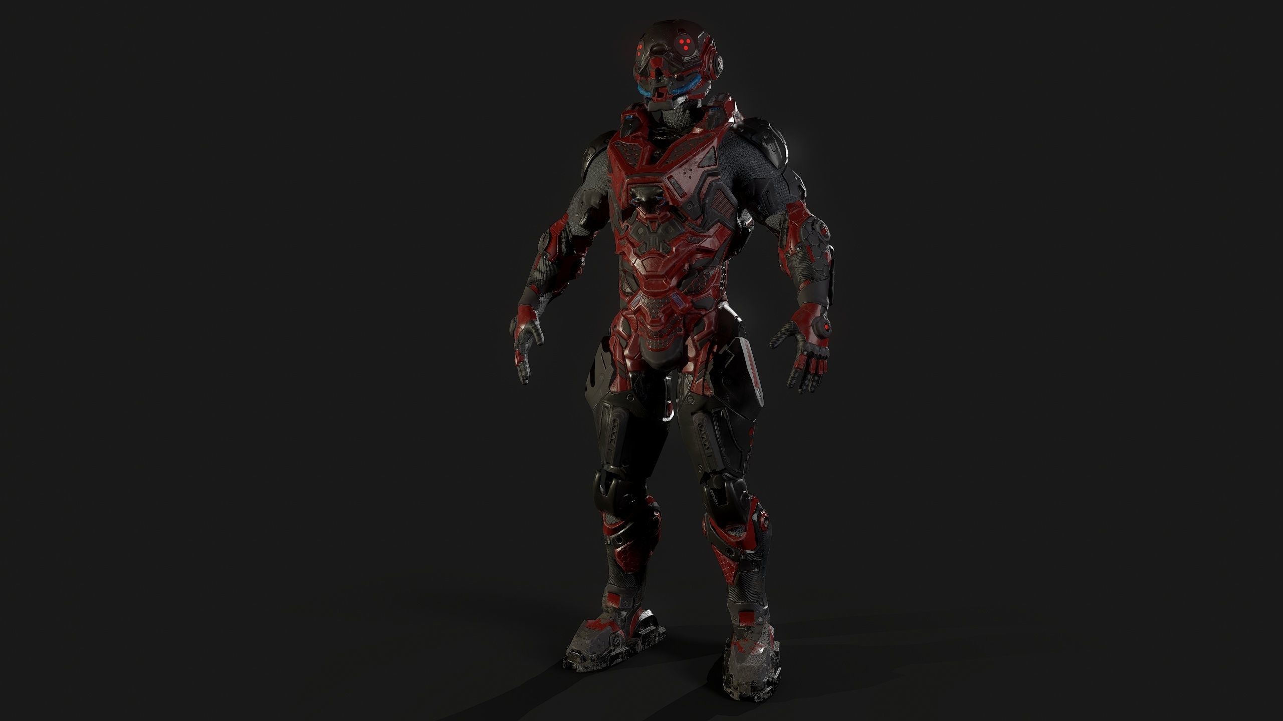 Cybernetist PBR Game Ready Rigged Model Low-poly 3D model_18