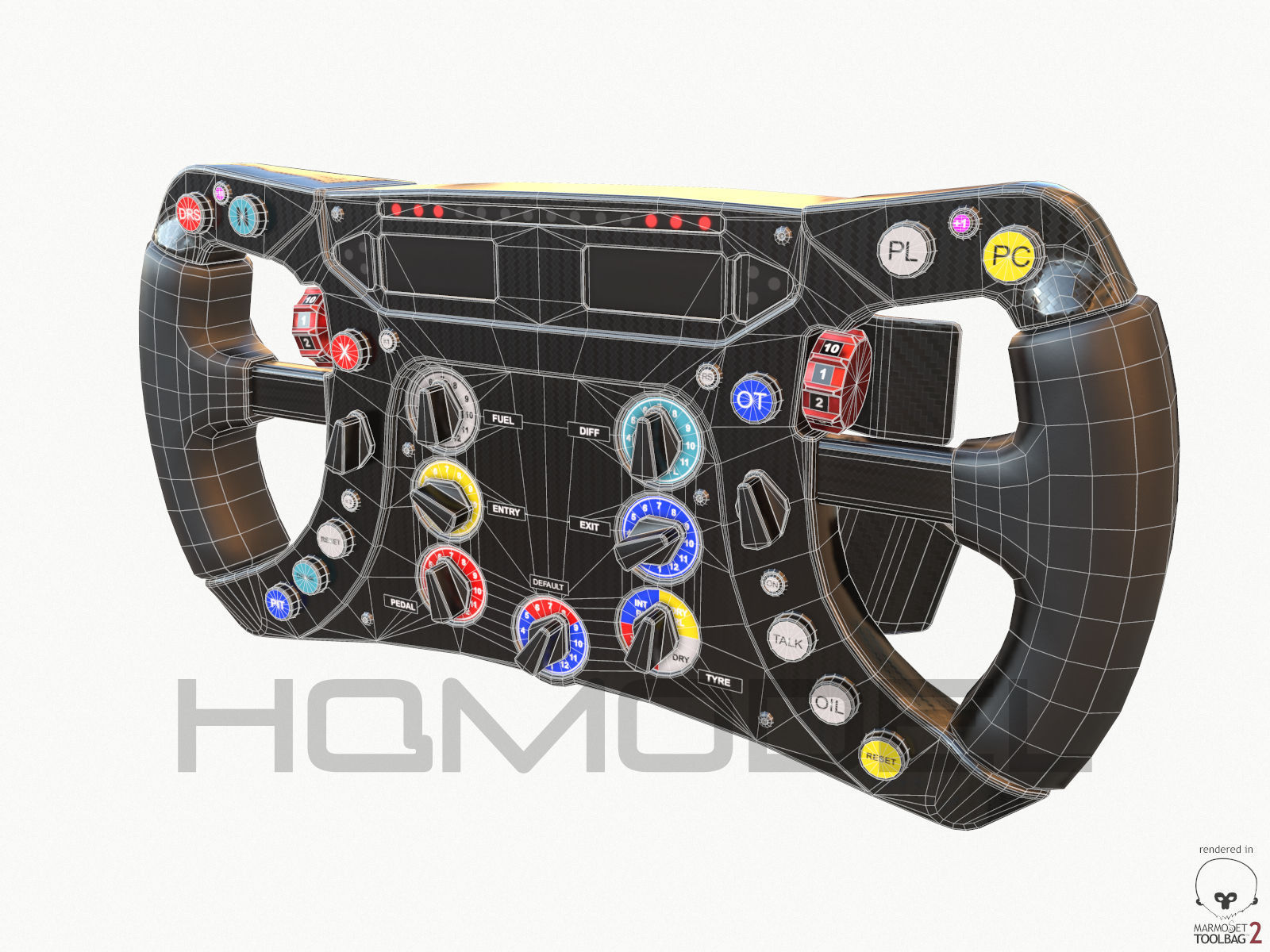 F1 Steer Wheel Generic Formula Race Low-poly 3D model_14