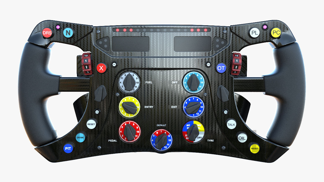 F1 Steer Wheel Generic Formula Race Low-poly 3D model_19