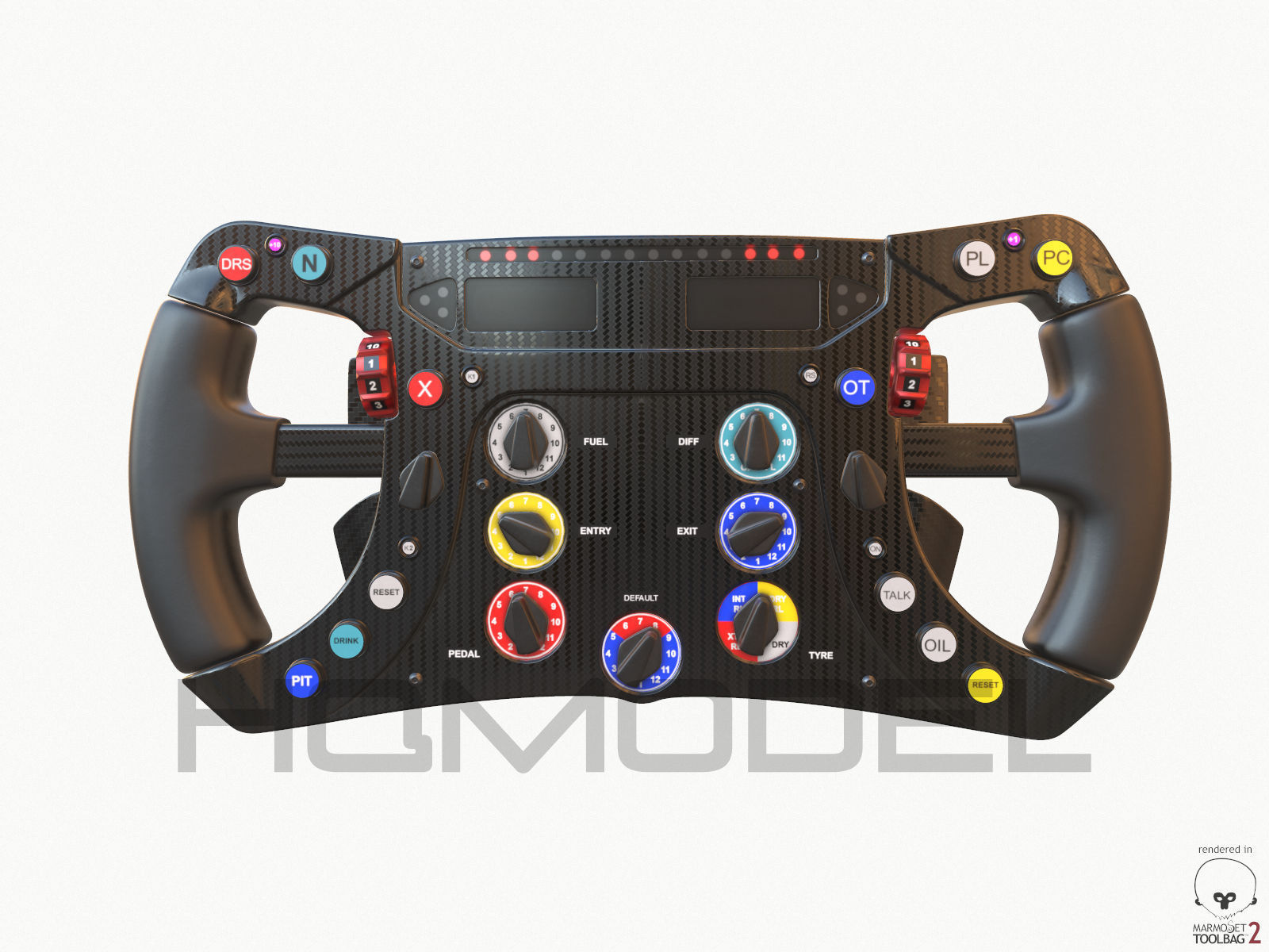 F1 Steer Wheel Generic Formula Race Low-poly 3D model_3