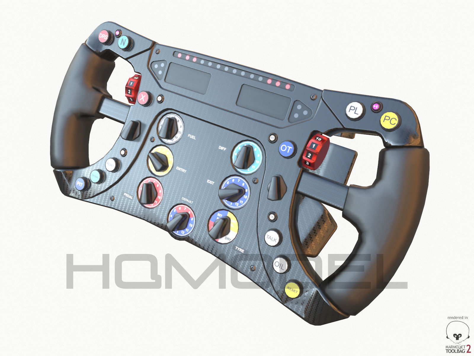 F1 Steer Wheel Generic Formula Race Low-poly 3D model_4