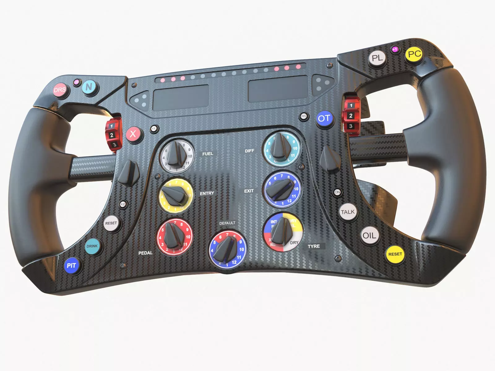 F1 Steer Wheel Generic Formula Race Low-poly 3D model_0