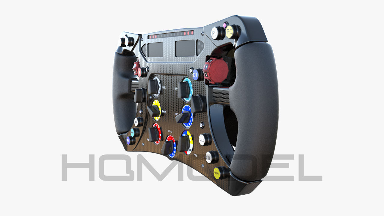 F1 Steer Wheel Generic Formula Race Low-poly 3D model_18