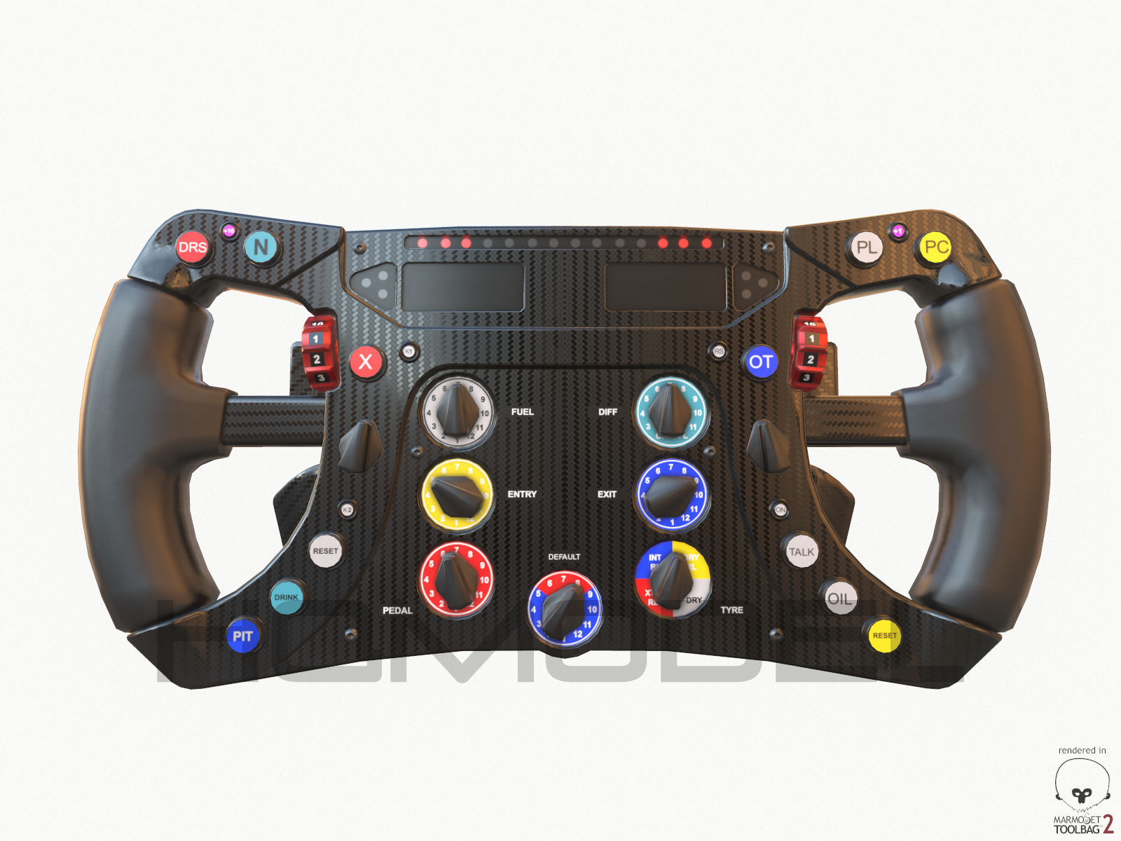 F1 Steer Wheel Generic Formula Race Low-poly 3D model_10