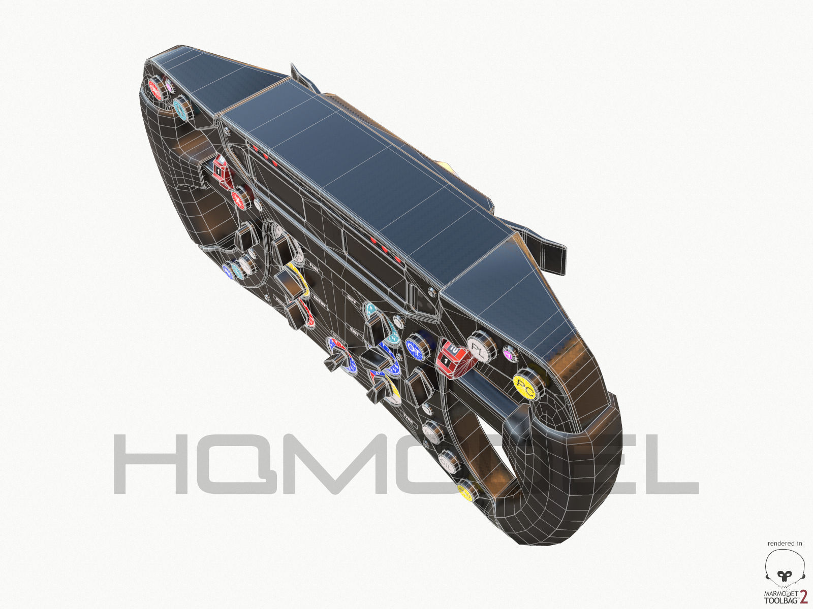 F1 Steer Wheel Generic Formula Race Low-poly 3D model_13