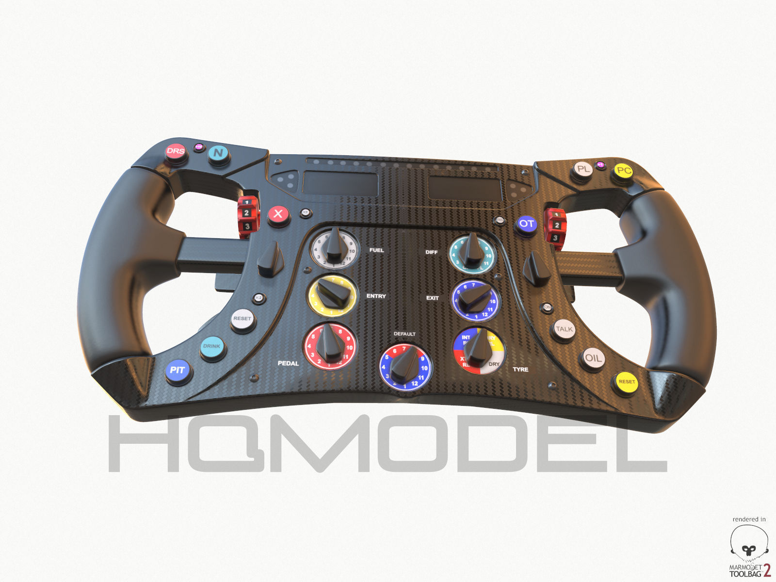 F1 Steer Wheel Generic Formula Race Low-poly 3D model_1