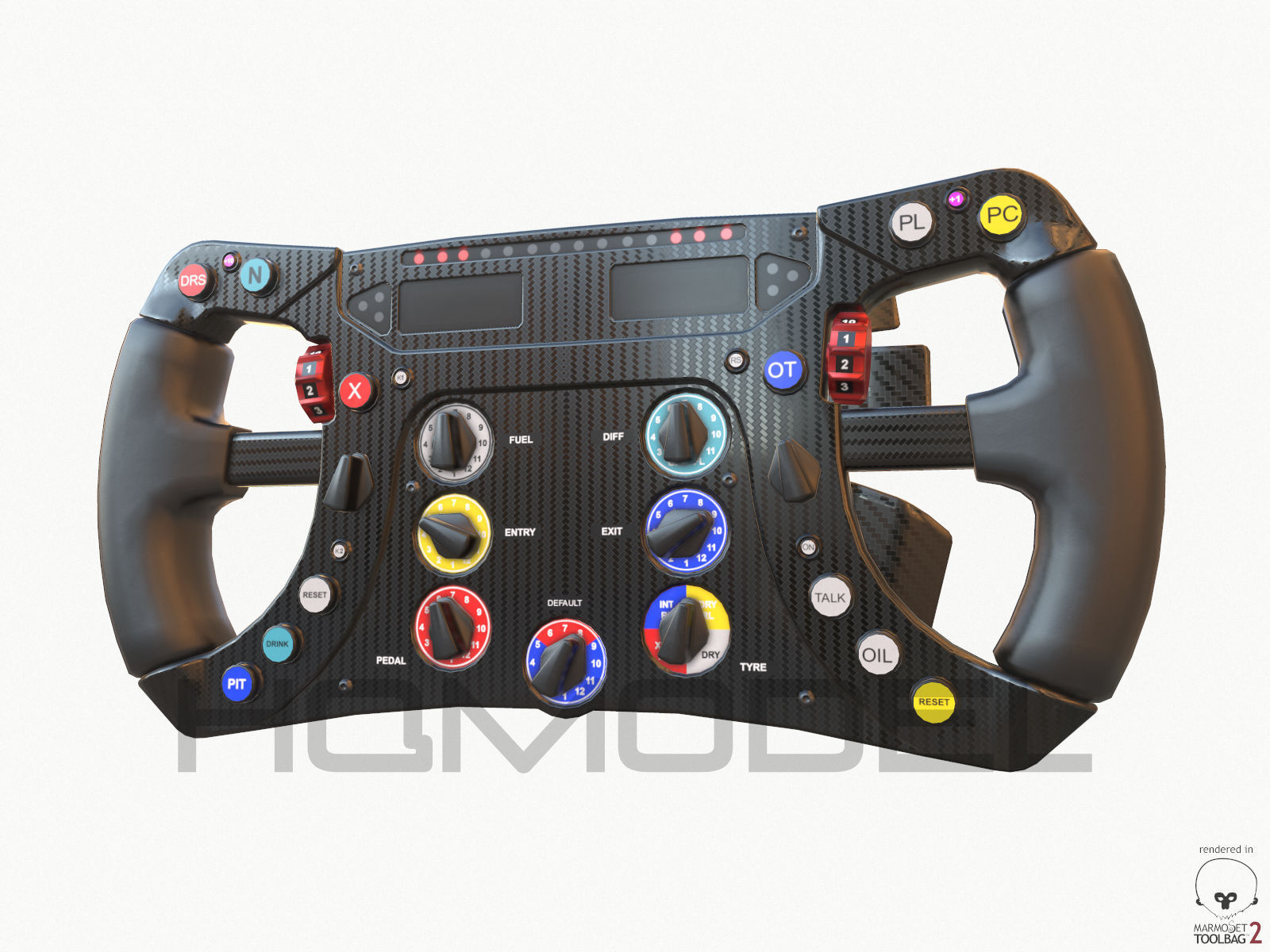 F1 Steer Wheel Generic Formula Race Low-poly 3D model_5