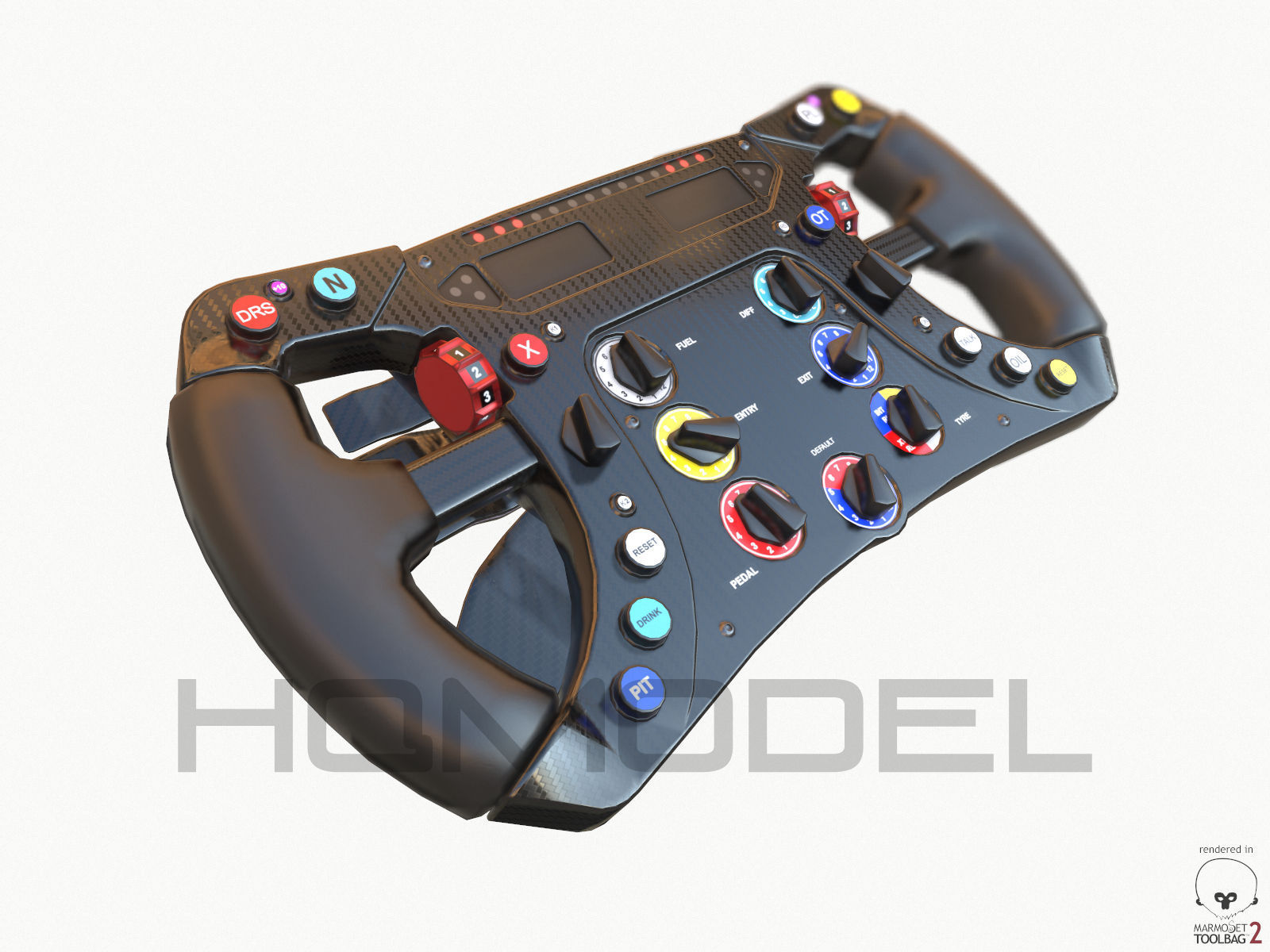 F1 Steer Wheel Generic Formula Race Low-poly 3D model_11