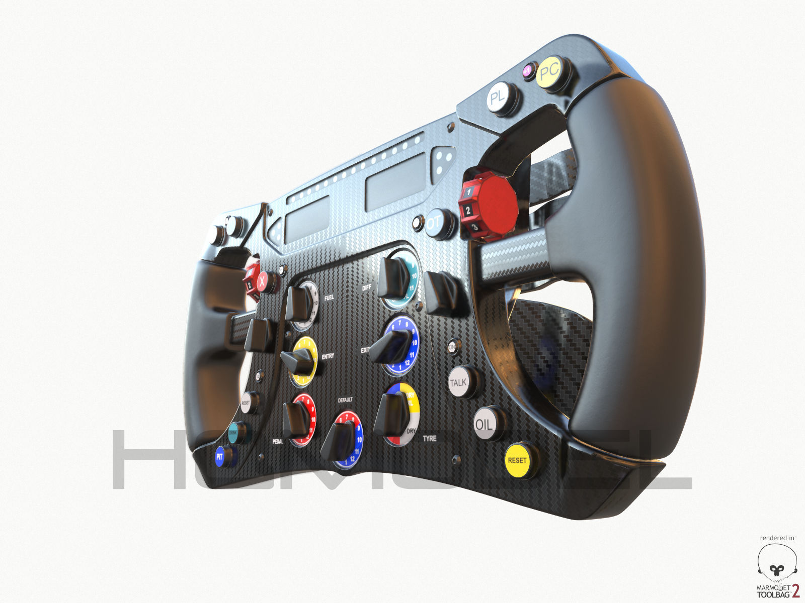 F1 Steer Wheel Generic Formula Race Low-poly 3D model_2