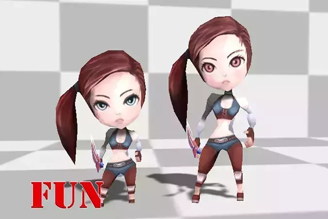 Micro lowpoly Thief Low-poly 3D model