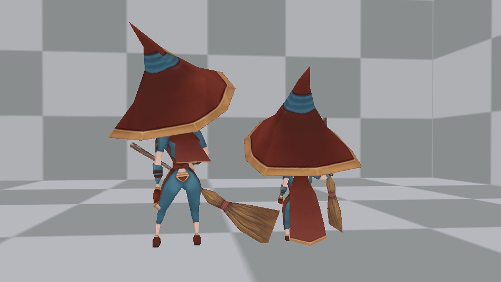 Micro lowpoly Witch Low-poly 3D model_3