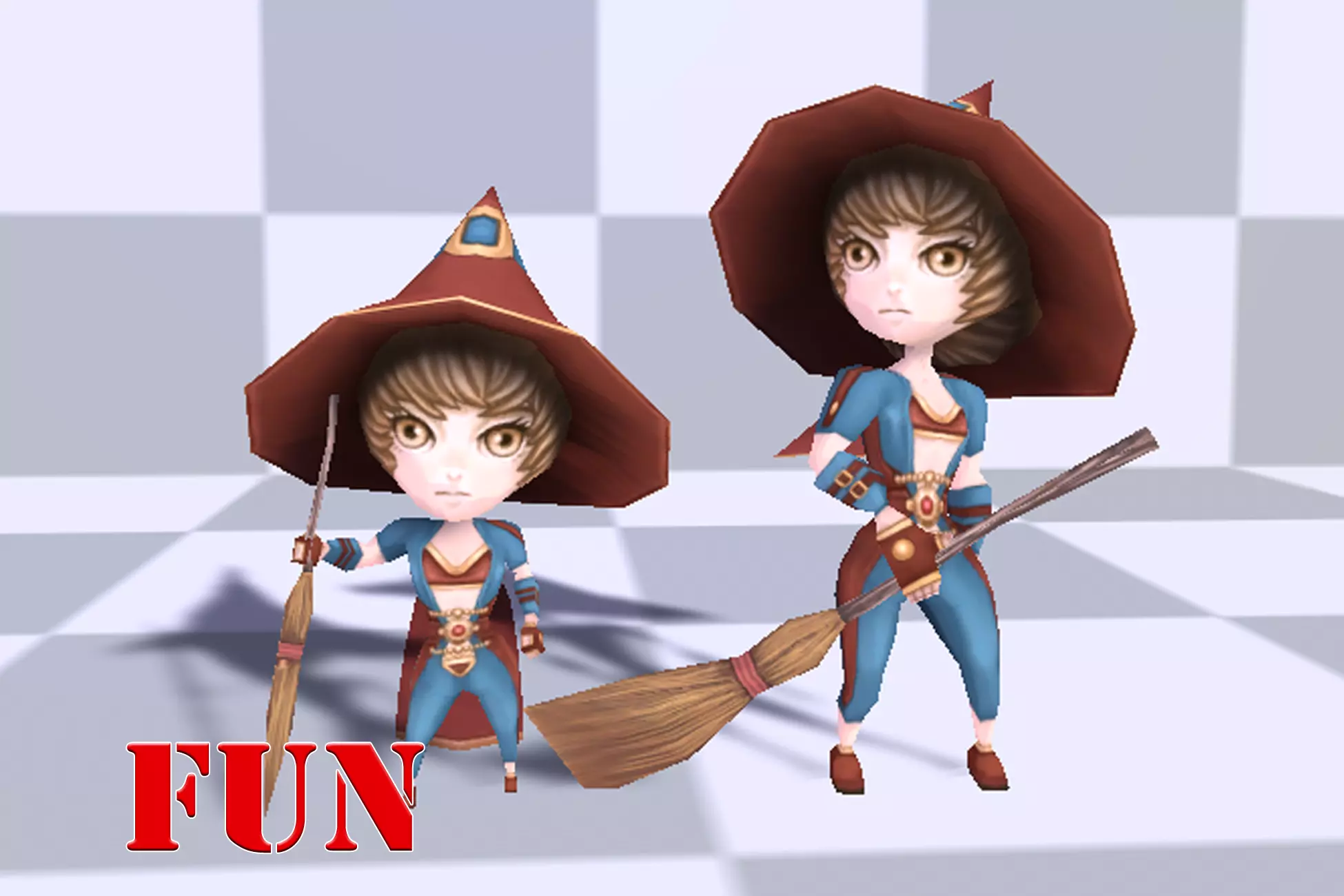 Micro lowpoly Witch Low-poly 3D model_0