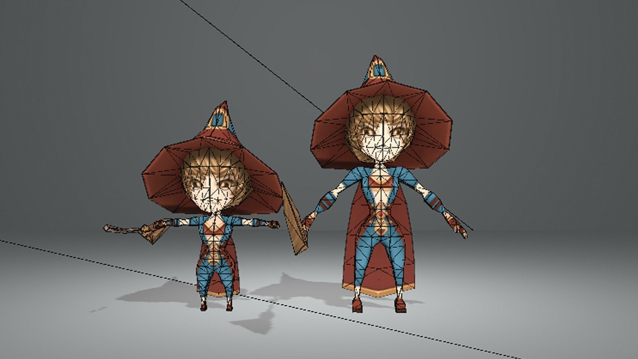 Micro lowpoly Witch Low-poly 3D model_4