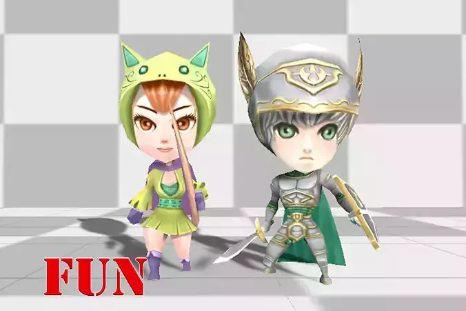 Micro lowpoly Knight Archer