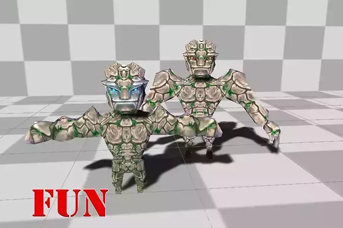 Micro lowpoly Golem Low-poly 3D model