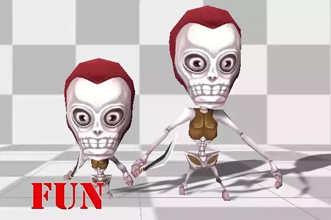 Micro lowpoly Skeleton Low-poly 3D model