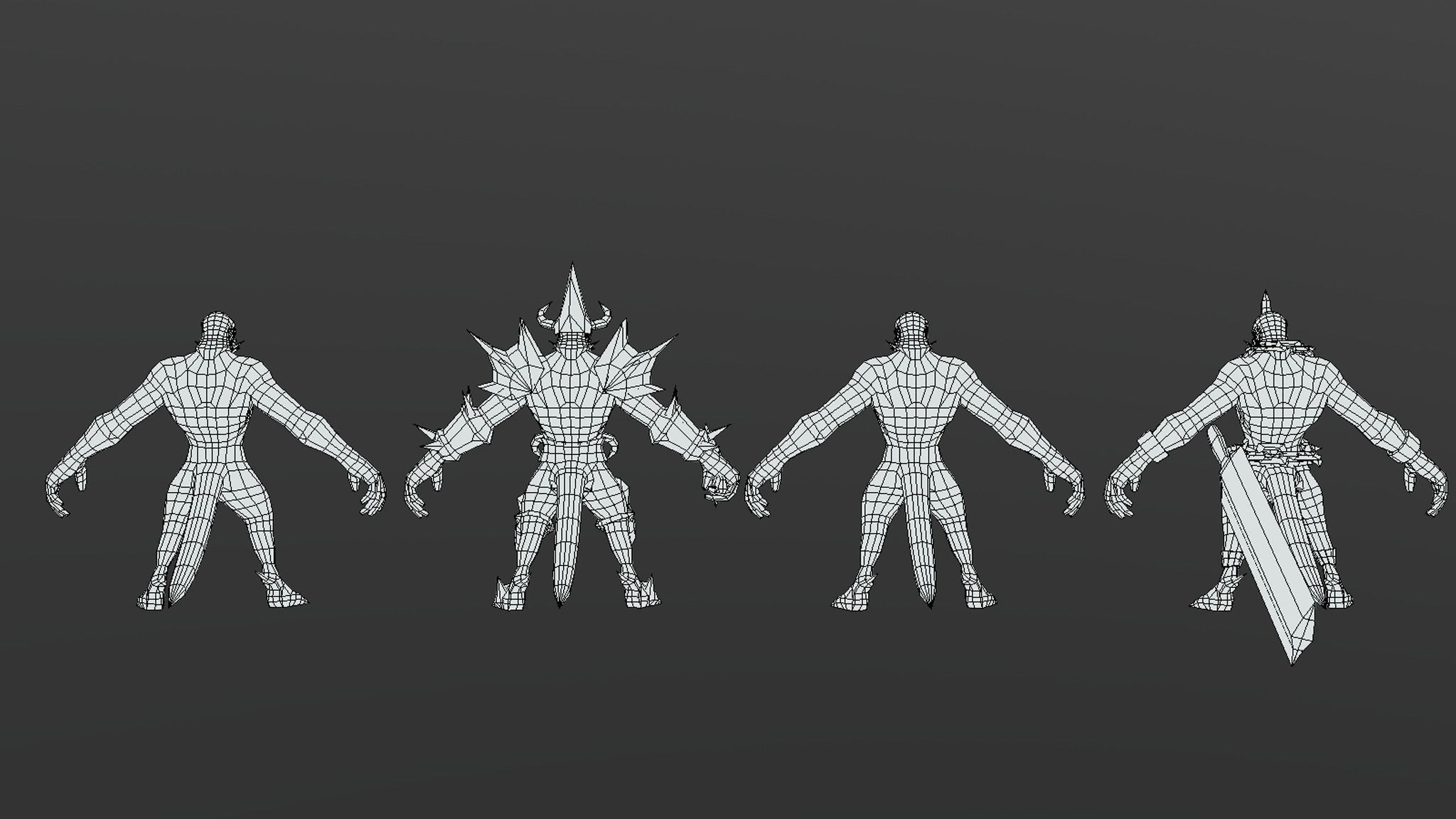 Demon officer Low-poly 3D model_14