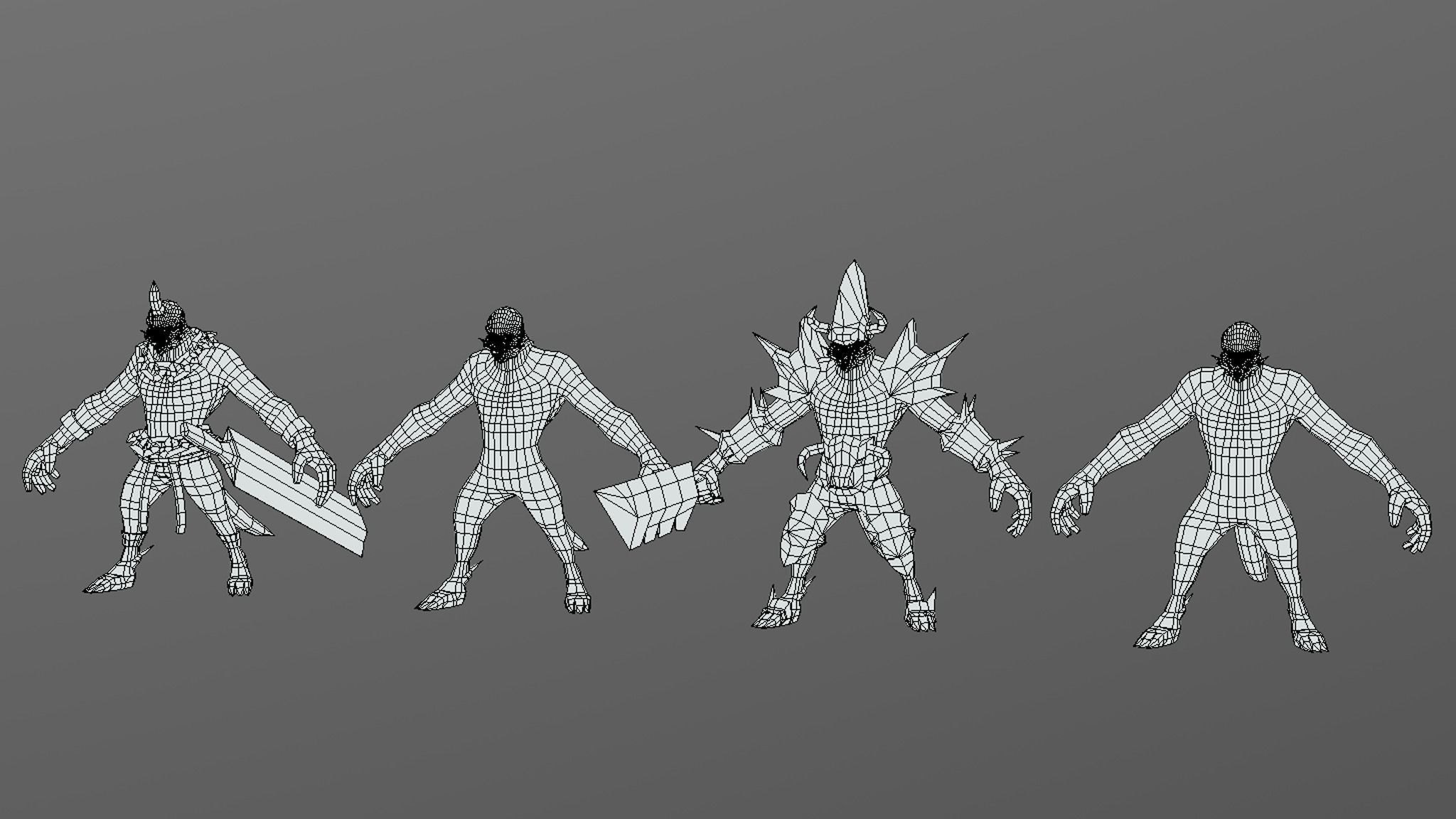 Demon officer Low-poly 3D model_12