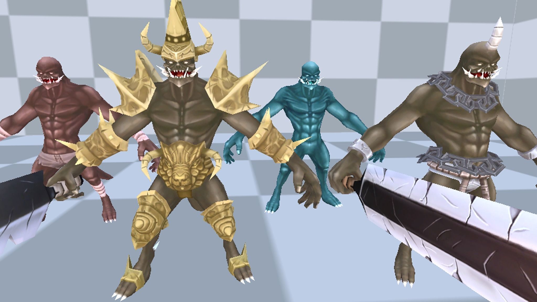 Demon officer Low-poly 3D model_2