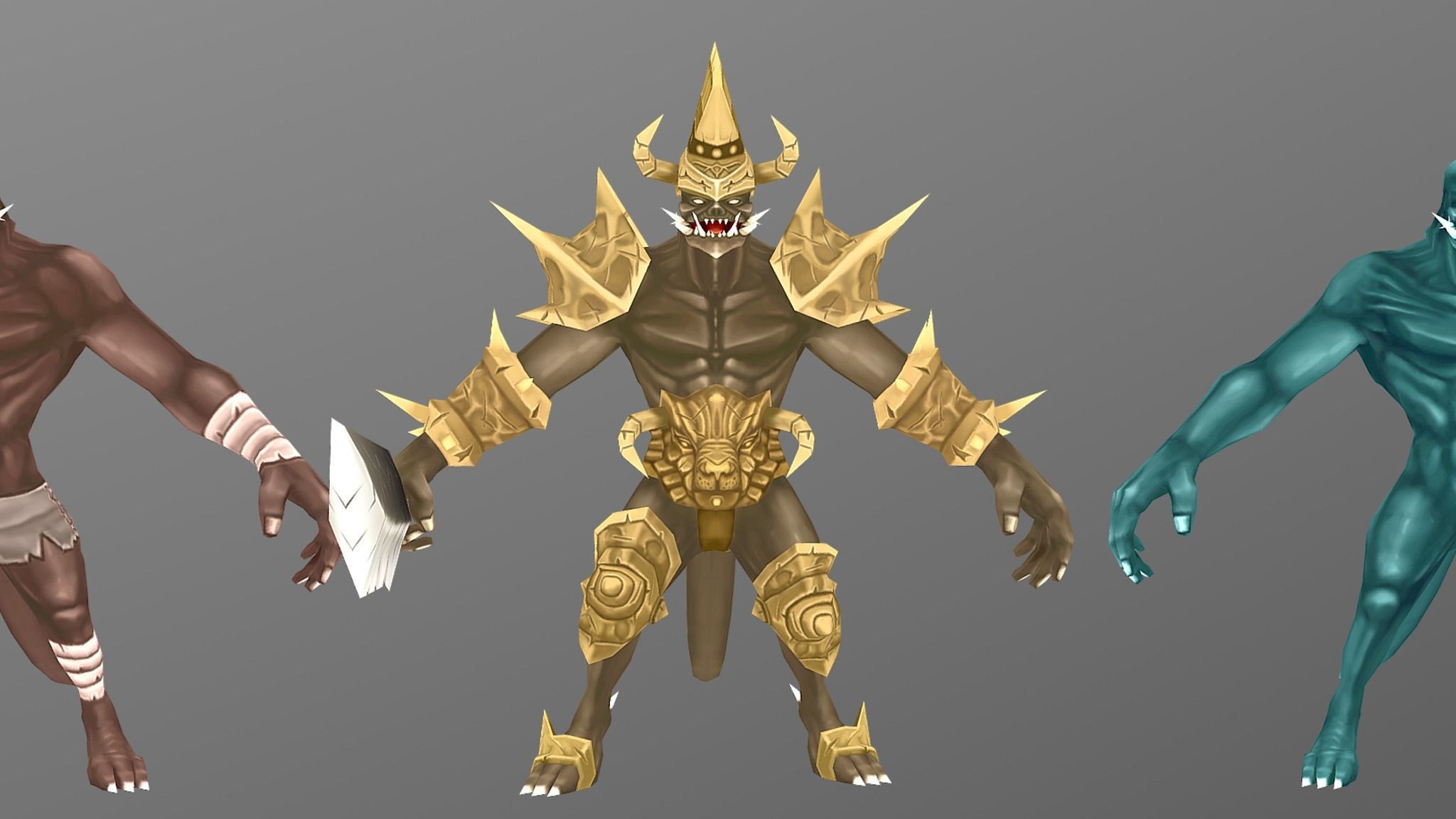 Demon officer Low-poly 3D model_5