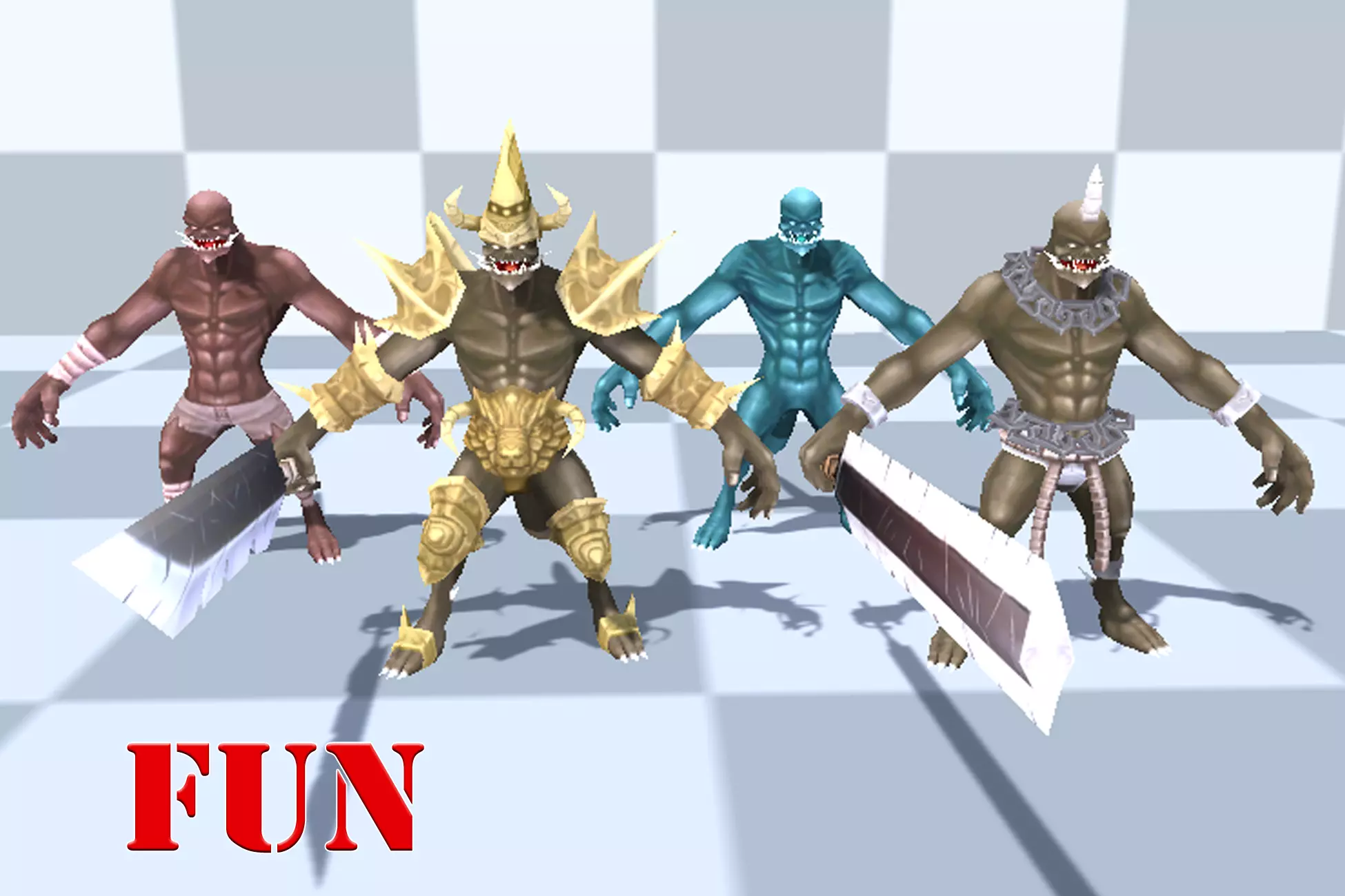 Demon officer Low-poly 3D model_0