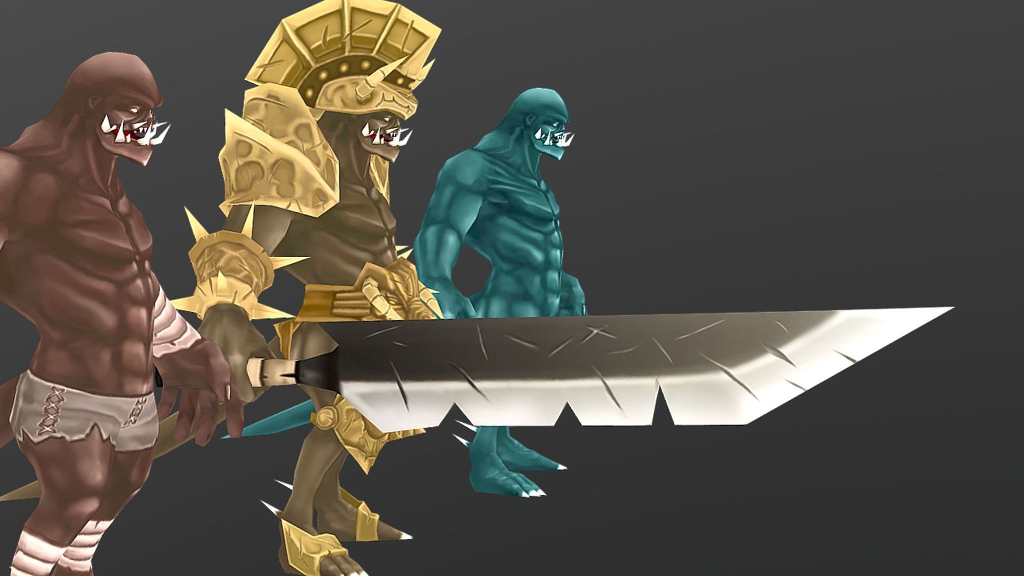 Demon officer Low-poly 3D model_9