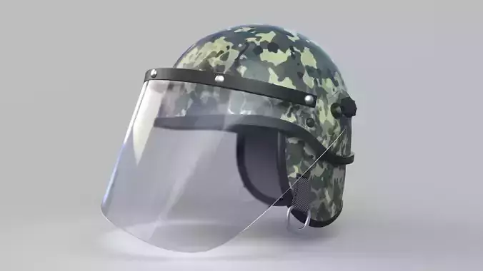 Helmet with Glass Visor 3D model