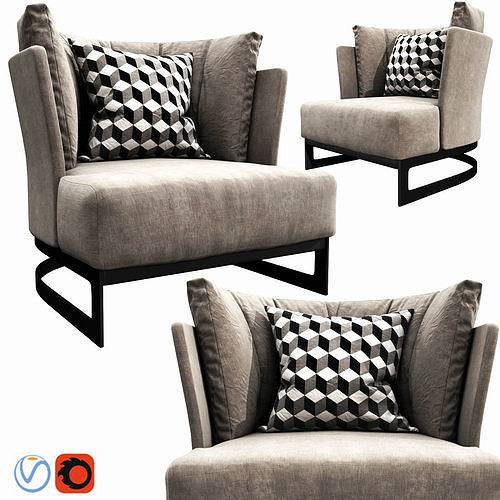 Linteloo Cervino Armchair 3D model 6