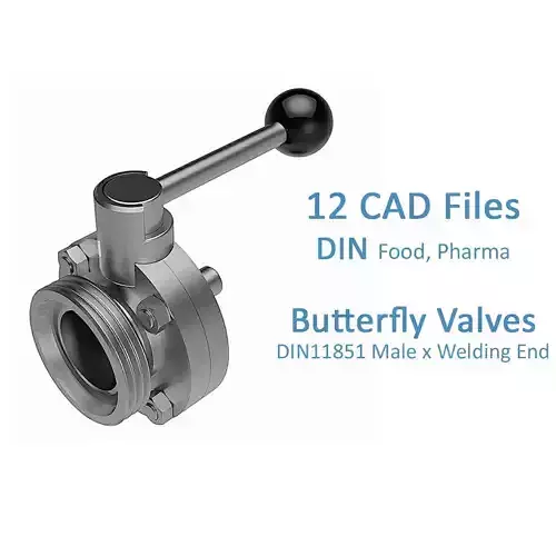Manual Butterfly Valves - DIN11851 Male x Welding End - 
