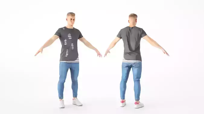 Male casual style with PBR textures 17