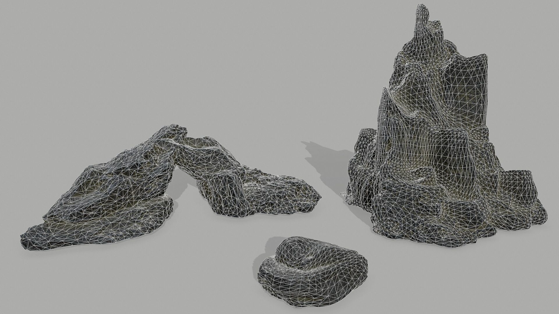 Rock set Low-poly 3D model_1